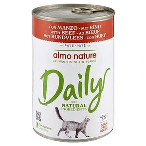 Almo Nature Daily avec Boeuf. Nourriture Humide pour Chat Adulte - 24 boîtes de 400g pas cher