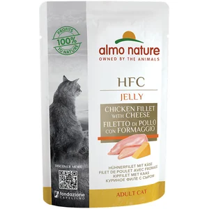 Almo Nature HFC Jelly 6 x 55 g pour chat - filets de poulet, fromage pas cher