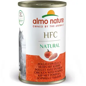 6x140g HFC Almo Nature, poulet, potiron - Pâtée pour chat pas cher