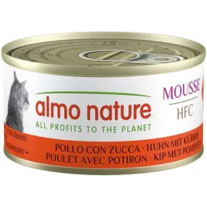 Almo Nature HFC Mousse 6 x 70 g pour chat - poulet, potiron pas cher