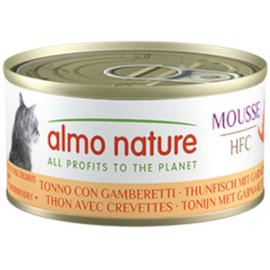 Almo Nature HFC Mousse 6 x 70 g pour chat - thon, crevettes pas cher