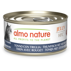 Sparpaket: 24x70g Almo Nature HFC Jelly Thunfisch mit Meerbarbe Katzenfutter nass pas cher
