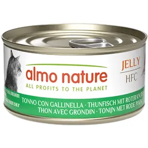 Sparpaket: 24x70g Almo Nature HFC Jelly Thunfisch mit Rotem Knurrhahn Katzenfutter nass pas cher