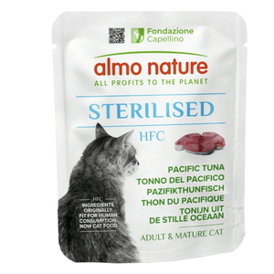 6x 50g Almo Nature HFC Sterilised Pazifikthunfisch Katzenfutter nass pas cher
