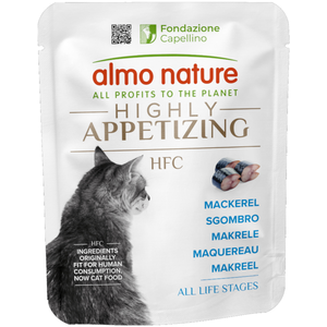 Lot économique : 24x50g HFC Highly Appetizing maquereau Almo Nature nourriture humide pour chat pas cher