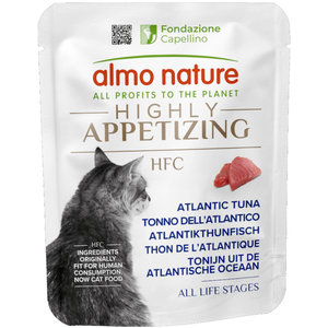 Lot économique : 24x50g HFC Highly Appetizing Thon de l'Atlantique Almo Nature nourriture humide pour chat pas cher