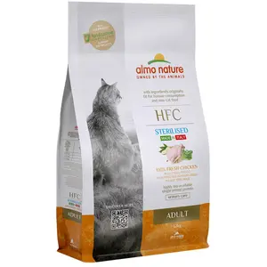 1kg Adult Sterilised poulet Almo Nature HFC Croquettes pour chat + 200g offerts ! pas cher