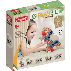 Quercetti Dinosaure En Bois Playbio 24 Pièces pas cher