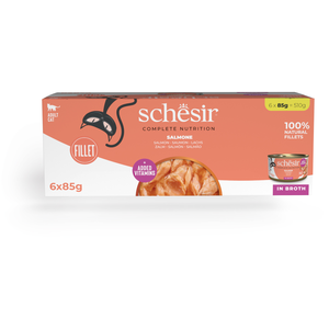 Schesir Complete Nutrition Filet en bouillon 6 x 85 g pour chat - saumon pas cher
