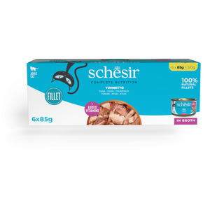 Schesir Complete Nutrition Filet en bouillon 6 x 85 g pour chat - thon pas cher