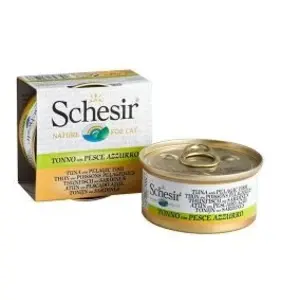 Schesir Schesir - Boîte Pâtée Au Thon Avec Poissons Pelagiques En Bouillon Pour Chat - 70g pas cher