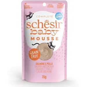 Schesir Baby Mousse 12 x 70 g pour chaton - saumon, poulet pas cher