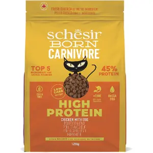 Schesir Born Carnivore, au goût Poulet et oeuf, Croquettes pour chats adultes cuites au four (sac de 1,25 kg) pas cher