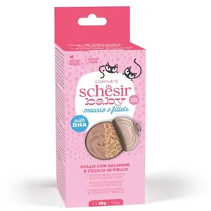 Schesir Baby - Kattenvoer - Kip Zalm 3x55 g pas cher