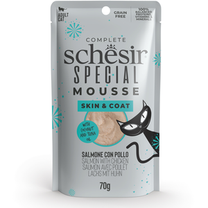 Schesir Special Skin & Coat 12 x 70 g pour chat saumon, poulet pas cher