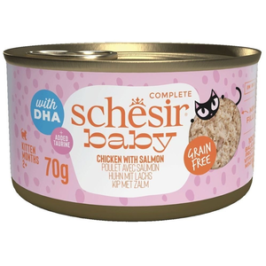 12x70g Schesir Baby poulet saumon nourriture humide pour chats pas cher