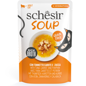 Schesir Soup 12 x 40 g pour chat - thon, carottes, potiron pas cher