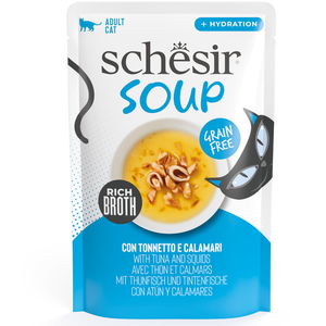 Schesir Soup 12 x 40 g pour chat - thon, calmars pas cher