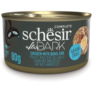 12x80g Schesir After Dark poulet & oeuf nourriture pour chats humide pas cher