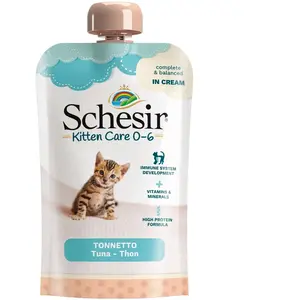 Schesir Kitten Care à la crème 10 x 150 g pour chaton thon pas cher