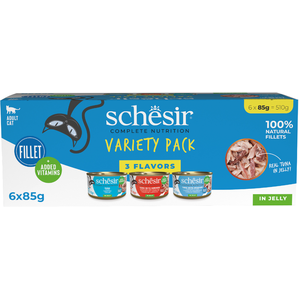6x85 g Paquet mixte Schesir Complete Nutrition Filet en gelée pour chat pas cher