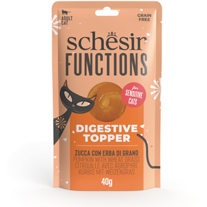 Schesir Functions Digestive Topper 12 x 40 g pour chat - potiron, herbe de blé pas cher