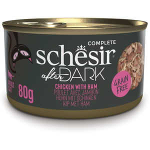 12x80g Schesir After Dark poulet & jambon nourriture pour chats humide pas cher