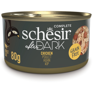 12x80g Schesir After Dark poulet nourriture pour chats humide pas cher