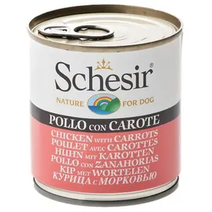 6x 285g Schesir Huhn mit Karotten Nassfutter für Hunde pas cher