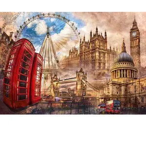 Puzzle - Clementoni - Vintage London - 1500 pièces - Paysage et nature - Matériau recyclé pas cher