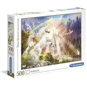 Puzzle Clementoni - Licornes au lever du soleil, 500 pièces pas cher