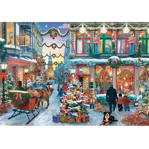 Clementoni legpuzzel kerst puzzel 500 stukjes besneeuwd dorp poster. pas cher