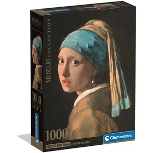 Clementoni Puzzle Compact 1000 pièces : Vermeer - La Jeune Fille à la Perle pas cher