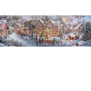 Clementoni Puzzle 1000 Panorama Compact Collection de Noël pas cher