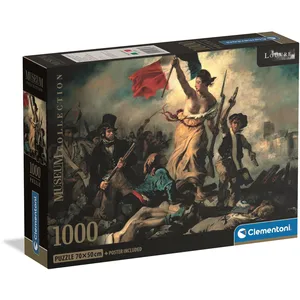 Clementoni Puzzle Compact 1000 pièces : Delacroix - Liberty Leadring People pas cher