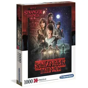 Puzzle - Stranger Things - 1000 pièces - Cinéma et publicité - Bleu - Adulte - Mixte - CLEMENTONI pas cher