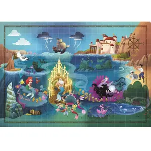 Clementoni Puzzle 1000 pièces : Disney Story Maps : La Petite Sirène Coloris Unique pas cher