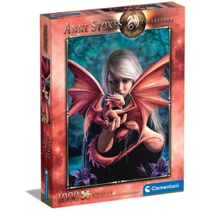 Puzzle 1000 pièces - Clementoni - Anne Stokes Dragon Kin - Adulte pas cher