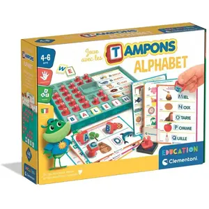 Jeu écriture et lettres Clementoni Mon coffret Tampons Alphabet pas cher