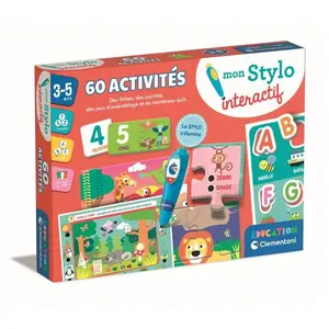 CLEMENTONI - Mon stylo interactif - 60 activités éducatives - Stylos lumineux et sonore - Fabriqué en Italie