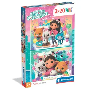CLEMENTONI - 2x20 pièces - Gabbys Dollhouse pas cher