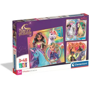 Clementoni Puzzles 3x48 mcx Académie Licorne pas cher