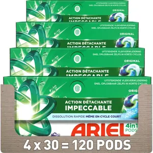 Ariel 4in1 Wasmiddel Pods Original - 4 x 30 Wasbeurten pas cher