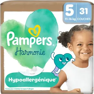 Pampers Couches Harmonie T5 11-16 Kg 31 couches pas cher