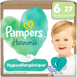 Pampers couches harmonie T6 13+ kg 27 couches pas cher