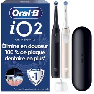 Oral-B Brosse à dents électrique Oral B iO2 Series Duo Noir et Rose pas cher