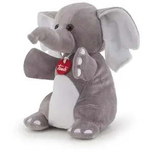 Peluche - TRUDI - Puppet éléphant en peluche - 28 cm - Gris pas cher