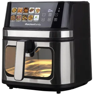 MELCHIONI GAIA PLUS Friggitrice ad Aria 8L XXL 2200W Doppia Resistenza -80% Grassi
