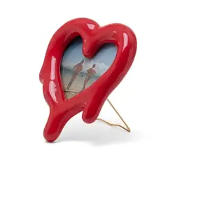 SELETTI MELTED HEART Cadre de miroir rouge pas cher