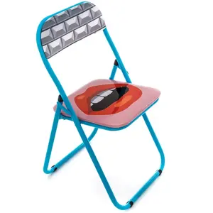 Chaise pliante - SELETTI - Modèle Blow - Couleur Bleu - Réglable en hauteur - Design contemporain pas cher